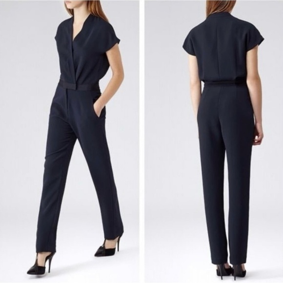 Reiss Pants - Reiss Augusta Nlack V Neck Formal Wrap Pants Formal Jumpsuit Sexy Classic Work